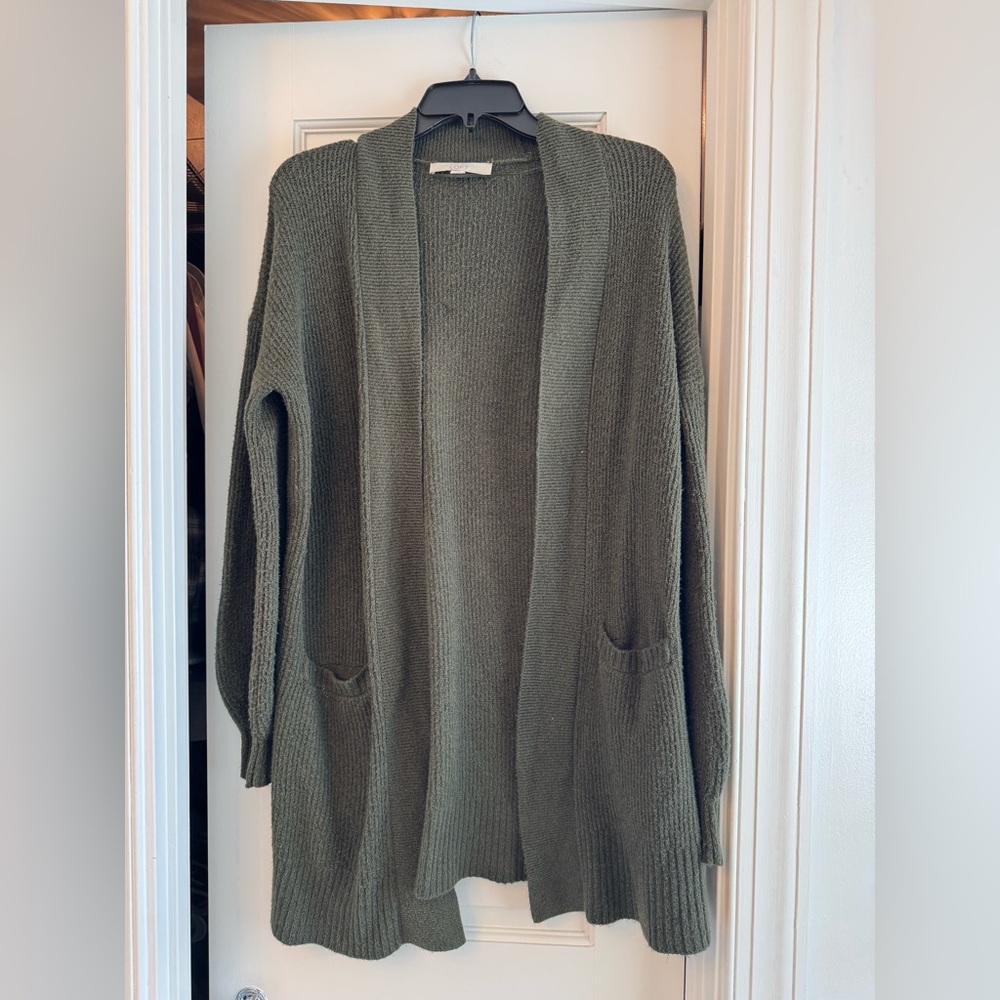 LOFT Olive Green Knit Duster